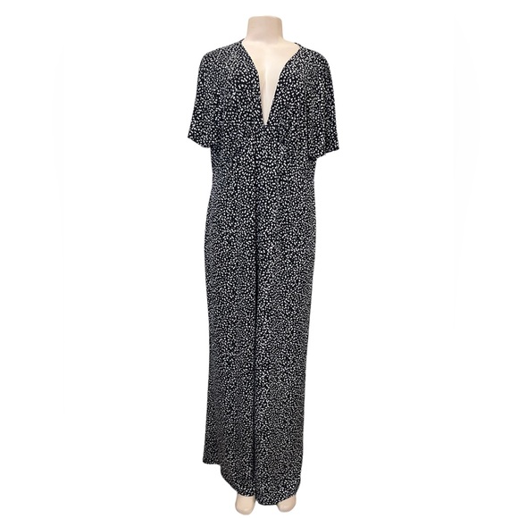 Mango Pants - Mango MNG Short Sleeve Jumpsuit Size 2XL Black